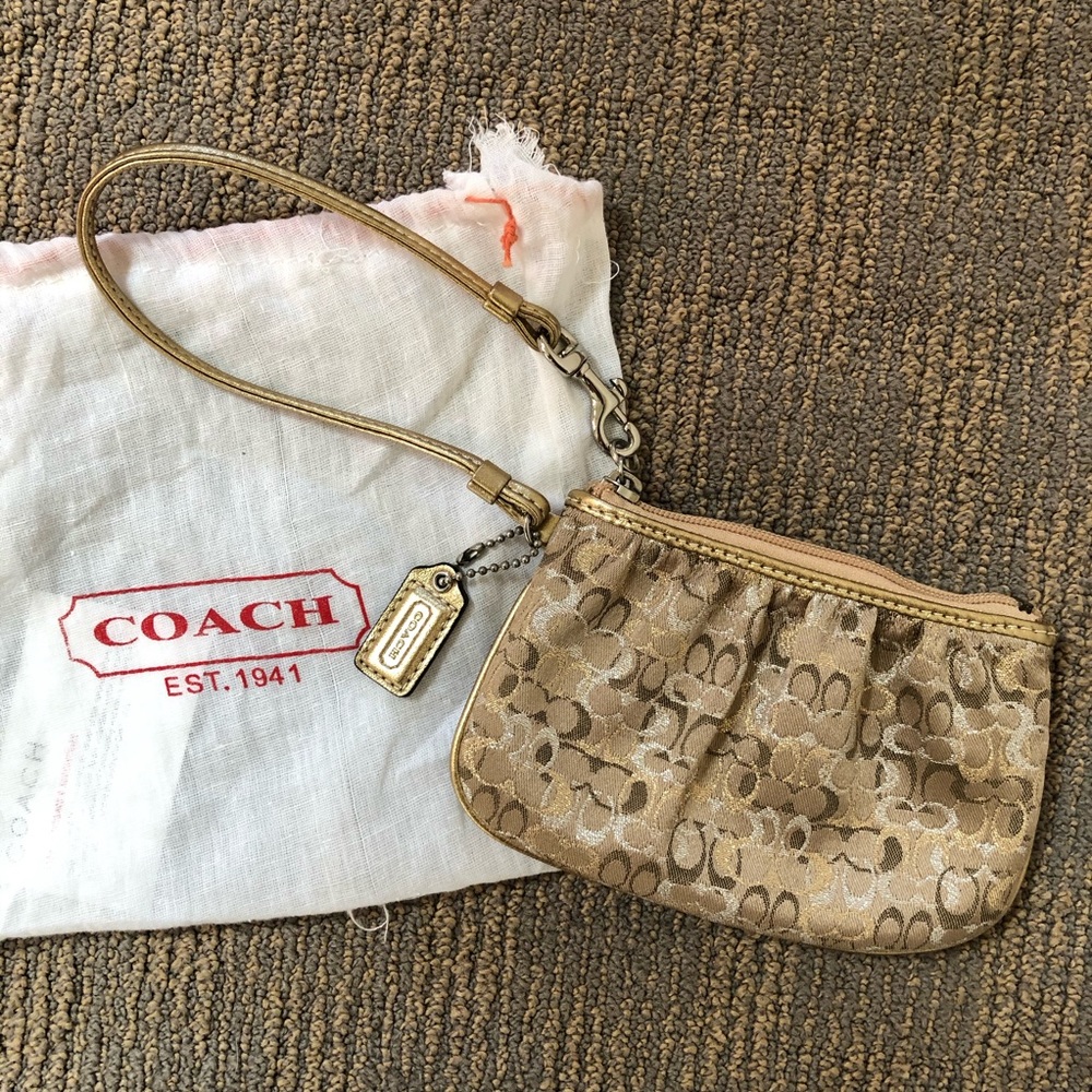 Coach Signature Gold Wristlet